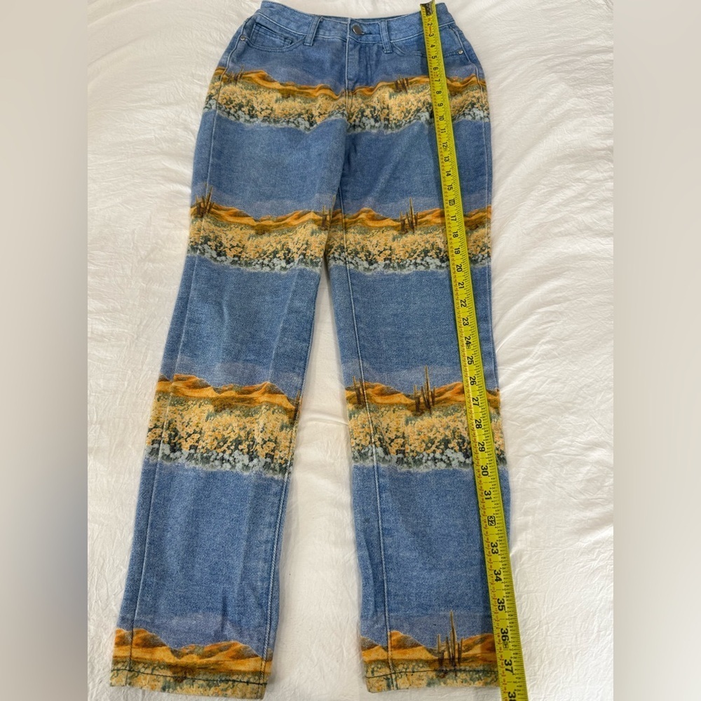 Machine Blue and Brown Straight Leg Jeans - Picture 4 of 13